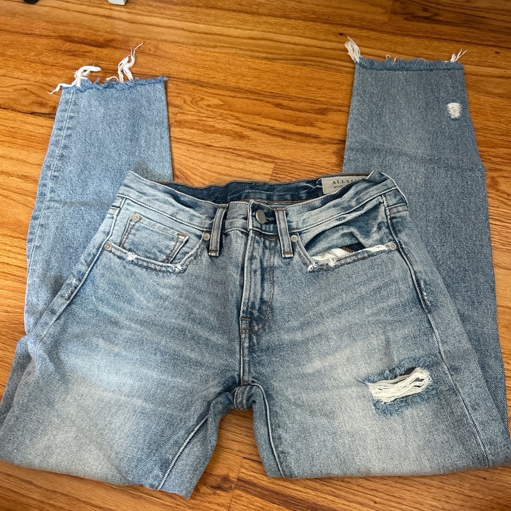 All Saints Light Blue Distressed Men's Jeans